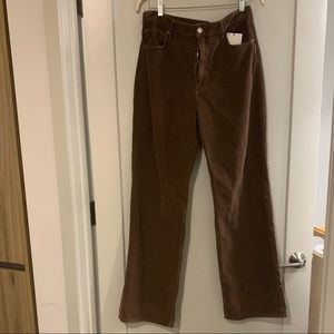 Zara wide leg corduroy pants in chocolate. Never worn. Tags on.